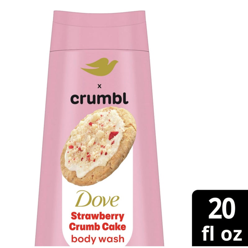Dove غسول وكريم مقشر دوف بالفراولة، 20 أونصة غسول + 15 أونصة مقشر، إصدار محدود، خالي من البارابين والكبريتات، للجسم، يحسن من نسيج البشرة، يرطب - Image 2
