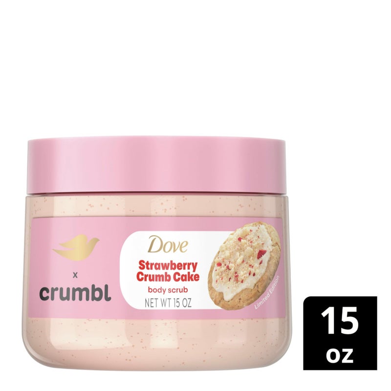 Dove غسول وكريم مقشر دوف بالفراولة، 20 أونصة غسول + 15 أونصة مقشر، إصدار محدود، خالي من البارابين والكبريتات، للجسم، يحسن من نسيج البشرة، يرطب - Image 3