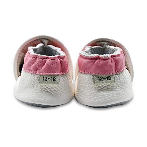 iEvolve Baby Shoes Flowers Baby Toddler Soft Sole Prewalker Baby First Walking Shoes Crib Shoes Baby Moccasins(White Flowers, 18-24 Months) - Image 4