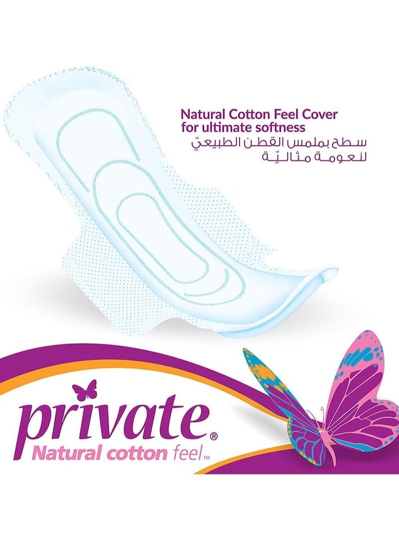 Private Natural Cotton Feel maxi Super with wings Feminine Pads 9Pcs - Image 2