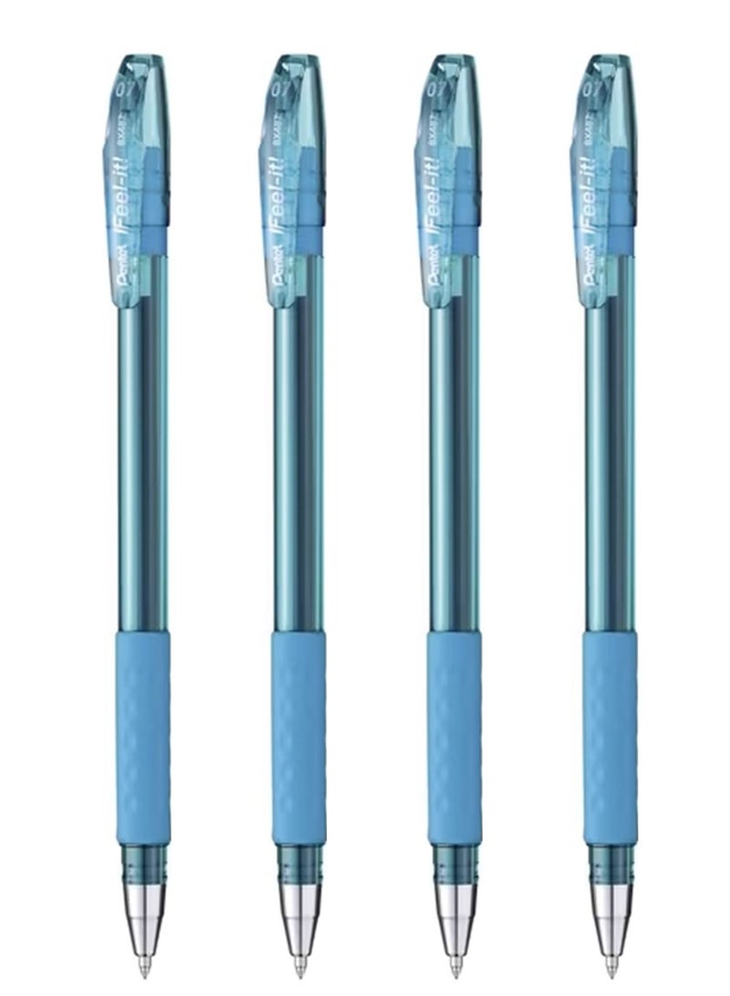 Pentel 12-Piece Ifeel-It Ballpoint Pen 0.7mm Tip Sky Blue Ink - Image 1