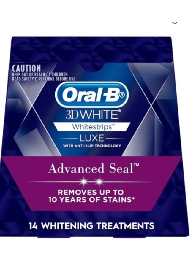 أورال بي شرائط تبييض الأسنان Oral-B 3D White Luxe Advance Seal، 14 علاجًا لتبييض الأسنان - Image 3