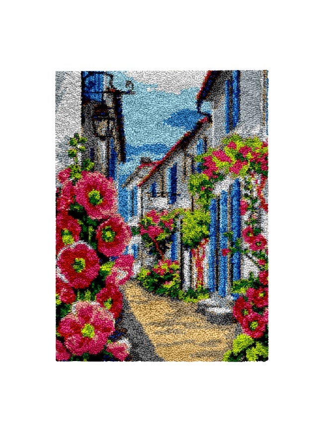 Loquat DIY Latch Hook Kits Rug Embroidery Carpet Set with Crochet Needlework Crafts Shaggy Rug Hook Pattern Latch Kits for Adults/Kids Home Decoration - Image 1