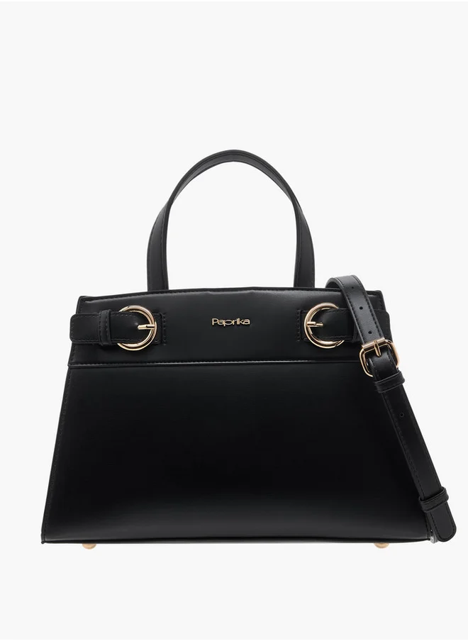 بابريكا Solid Tote Bag with Zip Closure and Detachable Strap