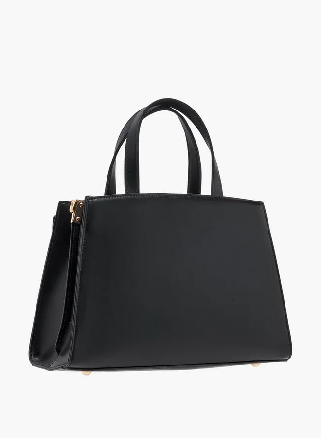 Paprika Solid Tote Bag with Zip Closure and Detachable Strap
