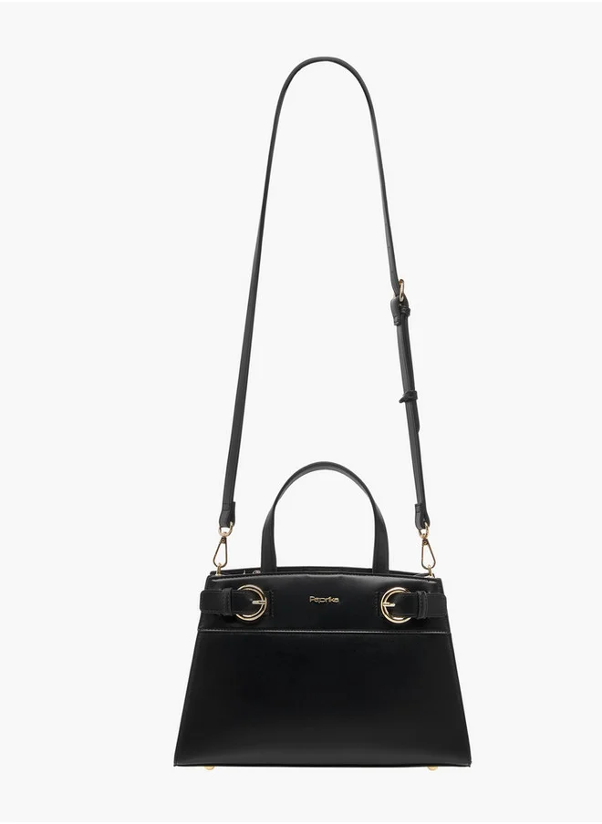 بابريكا Solid Tote Bag with Zip Closure and Detachable Strap