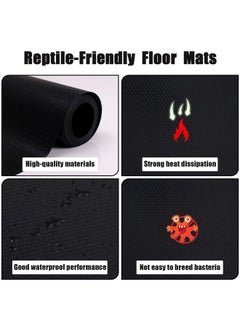 SAVITA Large Reptile Carpet, Non-Adhesive Reptile Terrarium Bedding Substrate Liner Reptile Terrarium Mat Reptile Terrarium Carpet Mat for Reptile Tank Bearded Dragon Iguana Turtle Snakes (Black)  - Image 4
