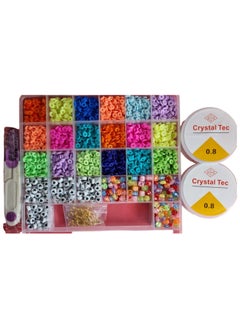Generic Beads for Jewelry Making and Kids, 8mm Multi-Color Beads, with Charms Set and Elastic String for Jewelry Making, Bracelets and Chains  - Image 5
