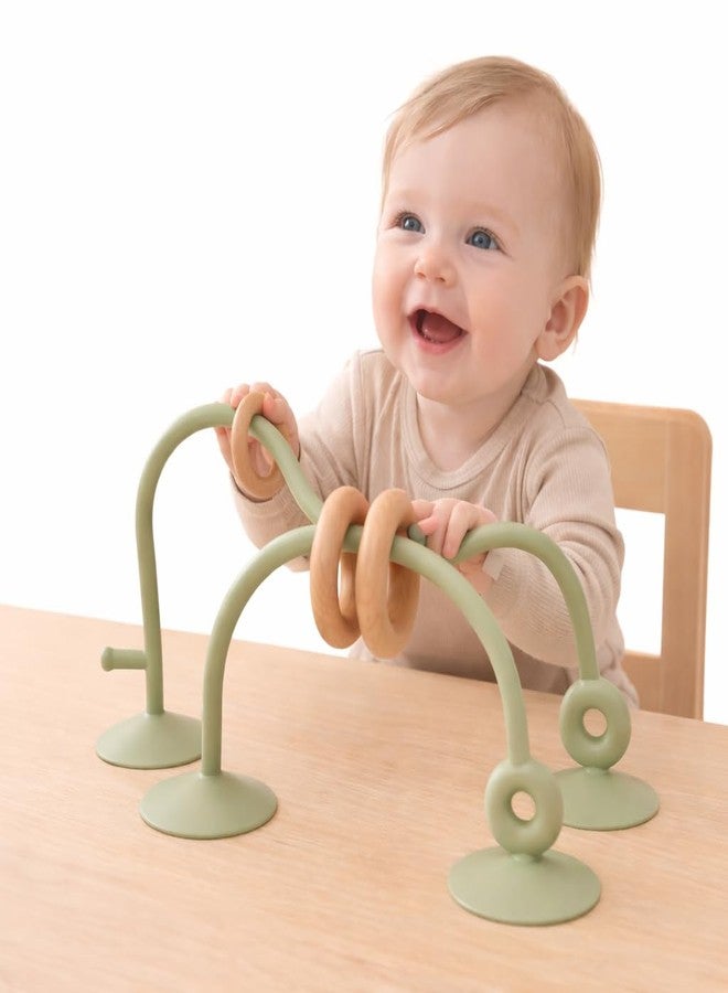 Lefan Montessori Baby Bead Maze Toy with Wooden Rings, Suction Base Sensory Activity Toy for Toddlers, Fine Motor Skill Development Learning Toy for 6–24 Months Kids - Image 1