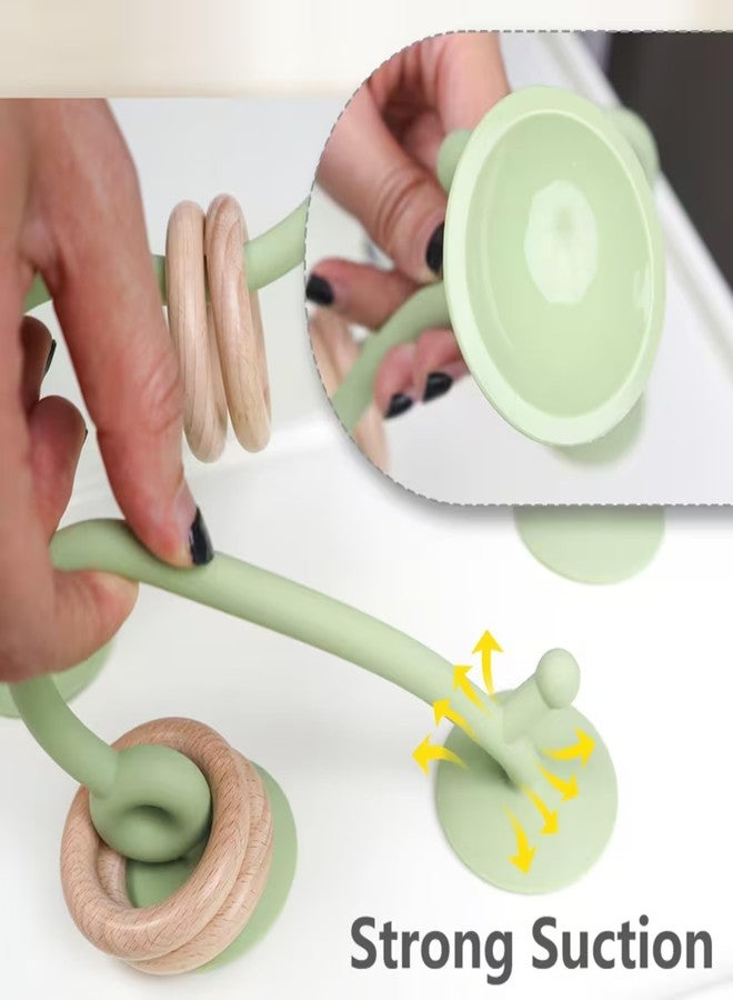 Lefan Montessori Baby Bead Maze Toy with Wooden Rings, Suction Base Sensory Activity Toy for Toddlers, Fine Motor Skill Development Learning Toy for 6–24 Months Kids - Image 3