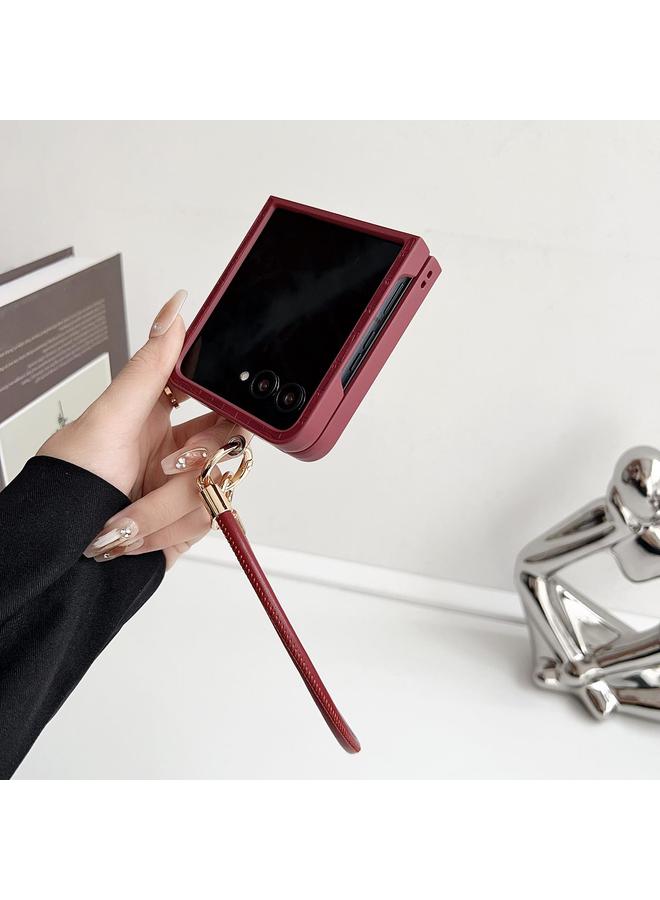 اس-توب جراب لهاتف Motorola Razr 50 Ultra مصنوع من مادة TPU بنسيج التمساح مع حزام - Image 4