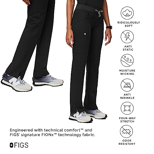 FIGS Kade Cargo Scrub Pants for Women - Black, M-Petite - Image 3