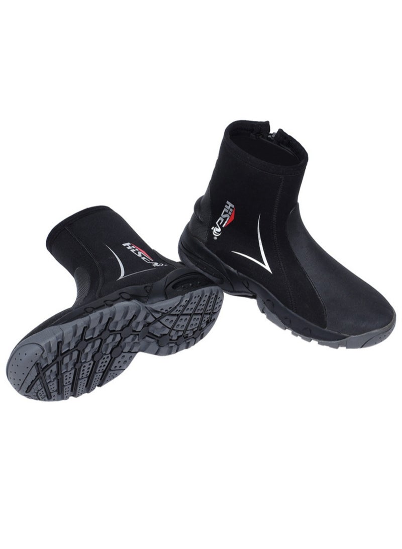 Dive Boots Wetsuit Boots 15mm Neoprene with Side Zipper Warm Anti-Slip for Men and Women Snorkeling Scuba Diving Paddle Boarding Fashion Dive Booties - Image 1