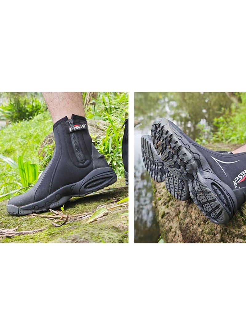 Dive Boots Wetsuit Boots 15mm Neoprene with Side Zipper Warm Anti-Slip for Men and Women Snorkeling Scuba Diving Paddle Boarding Fashion Dive Booties - Image 3