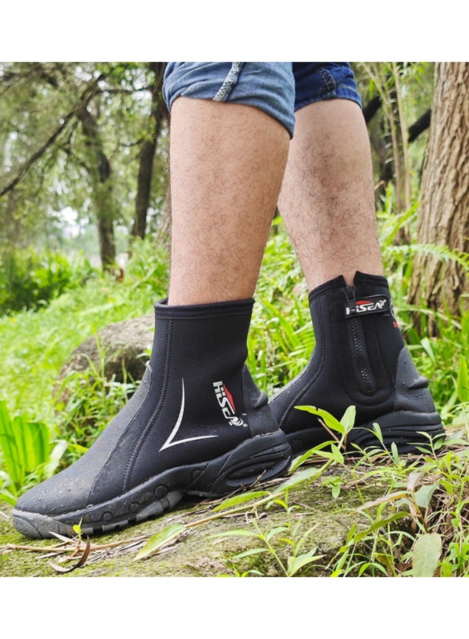 Dive Boots Wetsuit Boots 15mm Neoprene with Side Zipper Warm Anti-Slip for Men and Women Snorkeling Scuba Diving Paddle Boarding Fashion Dive Booties - Image 2