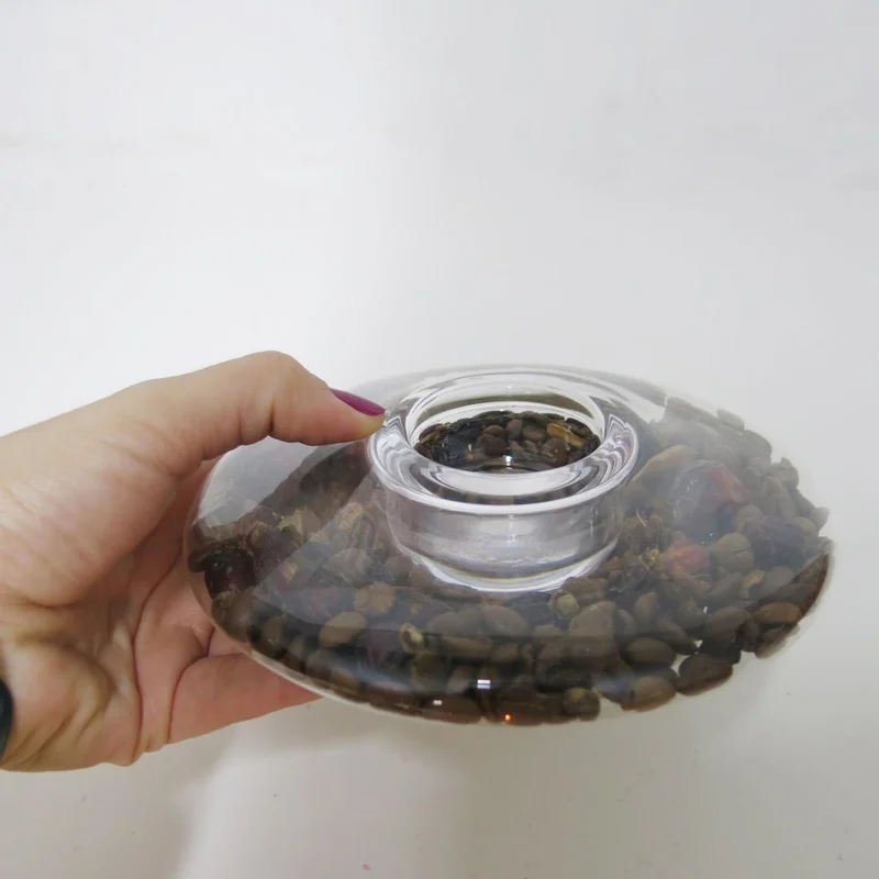 ميسي Planet Coffee Bean Decorated Glass Candle Holder and Tealight Set