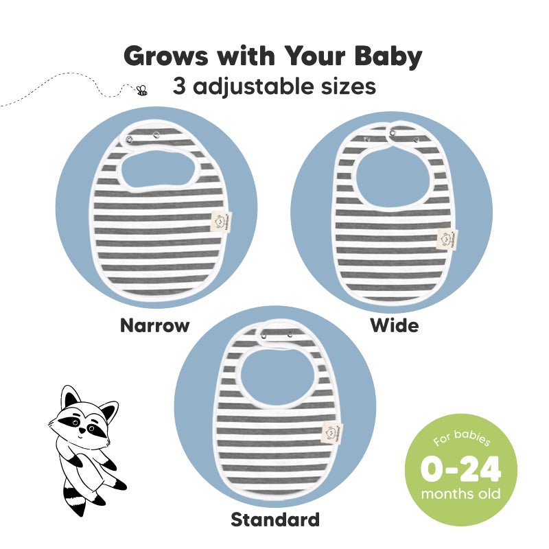 KeaBabies 8-Pack Organic Baby Bibs for Boys, Girls - Soft Cotton Drooling and Teething Baby Bibs, Baby Girl Bibs, Baby Boy Bibs, Baby Drool Bibs for Baby Girl, Boy, Newborn Infant Bibs (Grayscale)  - Image 4