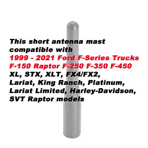 AMFRNE Truck Short Antenna for Ford F150 (1999-2026) | Radio Antenna for Ford F-150 Raptor SVT Pickups Trucks | Car Wash Safe | T6061 Solid Aluminum F 150 Antenase | for F150 Accessories | 3.6" - Image 5