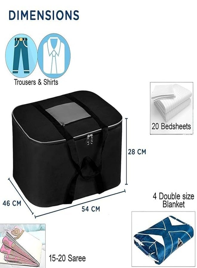 Raggle Under bed Storage bag For Clothes & Blankets With Zipper Closure & Handle,Moisture Proof Nylon Large Size Storage Bag,Travel Wardrobe Underbed Organizer for Clothes (GREY, 1) - Image 3