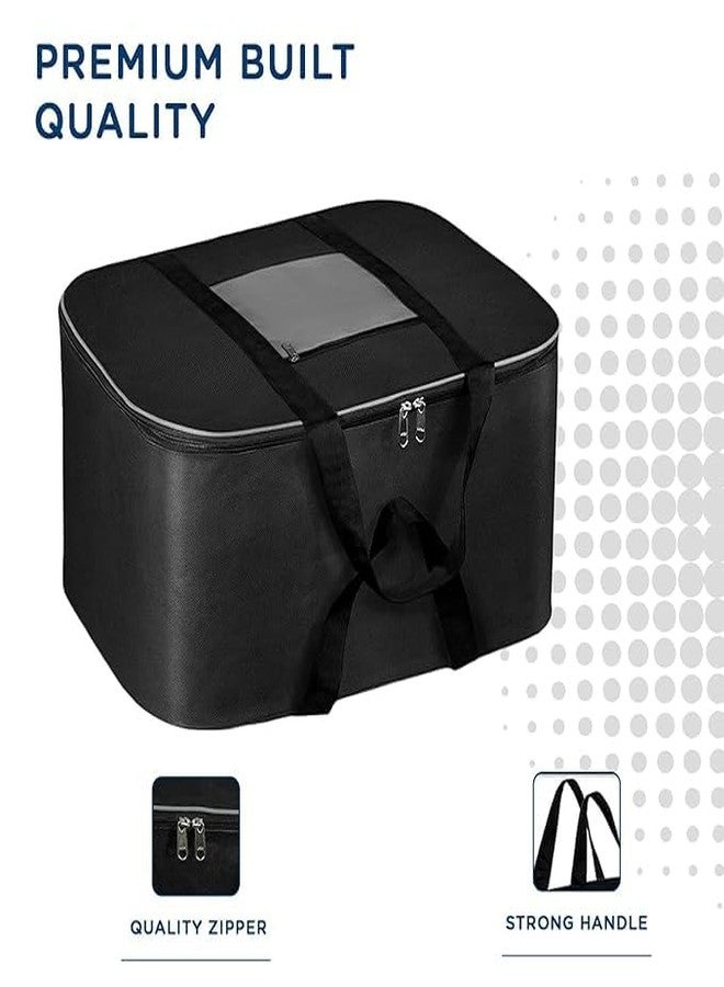 Raggle Under bed Storage bag For Clothes & Blankets With Zipper Closure & Handle,Moisture Proof Nylon Large Size Storage Bag,Travel Wardrobe Underbed Organizer for Clothes (GREY, 1) - Image 2