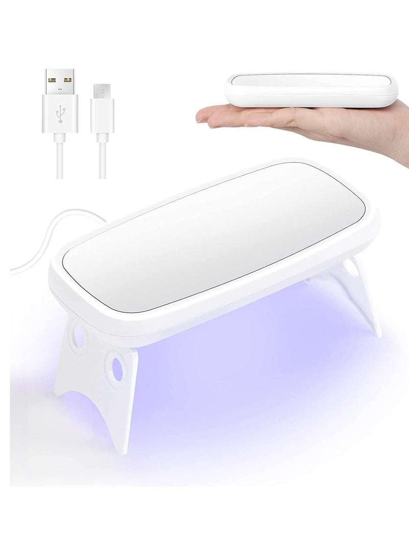 SOLARAE 8W Mini UV LED Gel Nail Lamp Mouse Shape with Mirror Light - Image 1