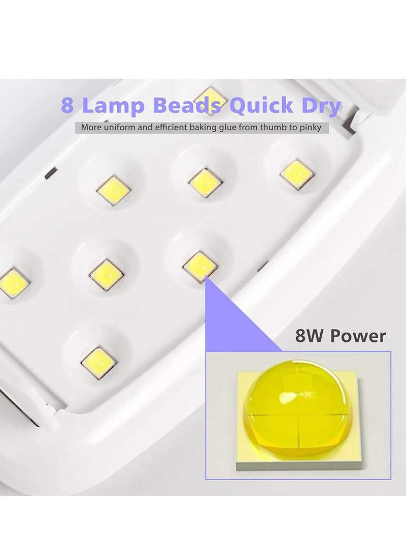 SOLARAE 8W Mini UV LED Gel Nail Lamp Mouse Shape with Mirror Light - Image 4