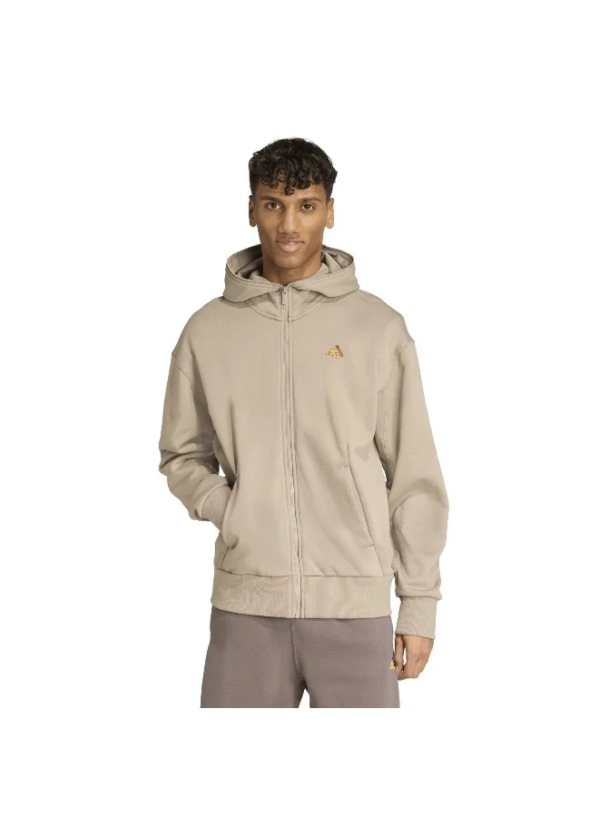 adidas M Fn Hoodie Beige Training Track Tops For Men XS