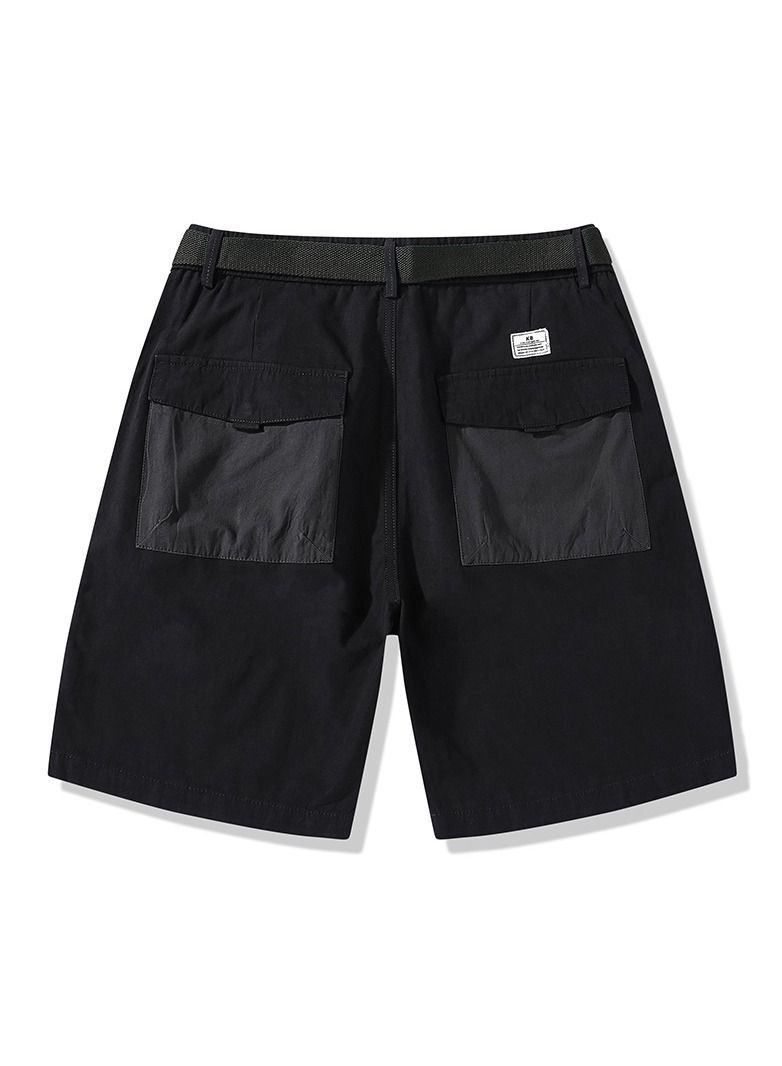Loquat New Men's Japanese Pure Cotton Work Shorts Black  - Image 2