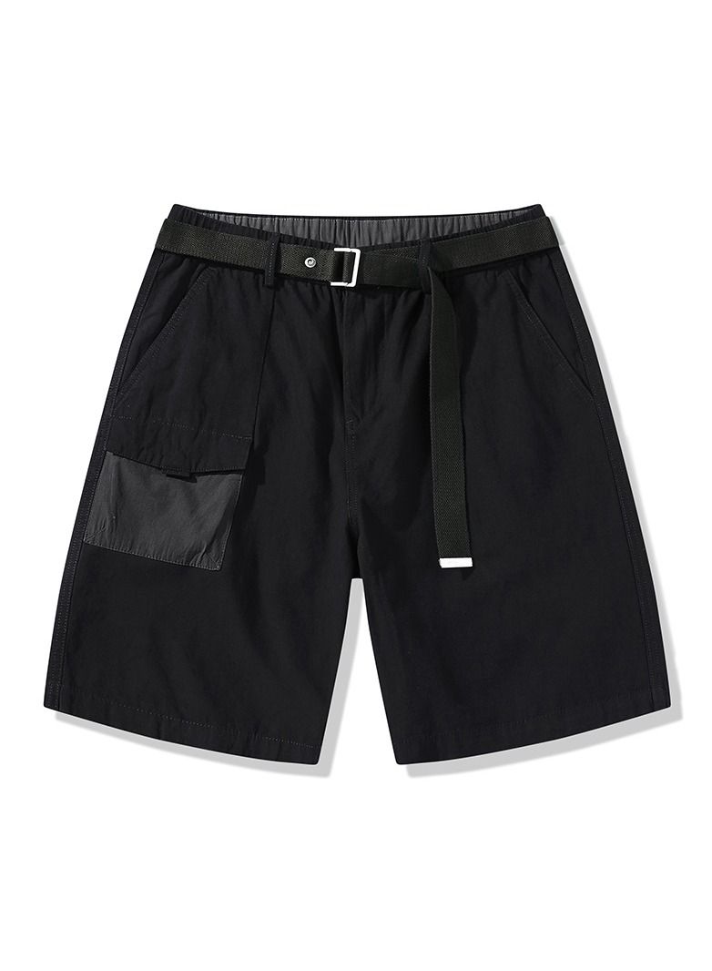 Loquat New Men's Japanese Pure Cotton Work Shorts Black  - Image 1