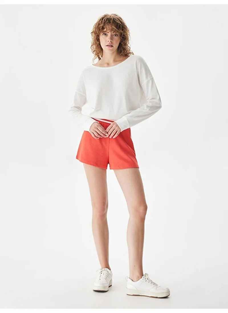 LTB Cut Wide Collar Faded White Sweatshirt