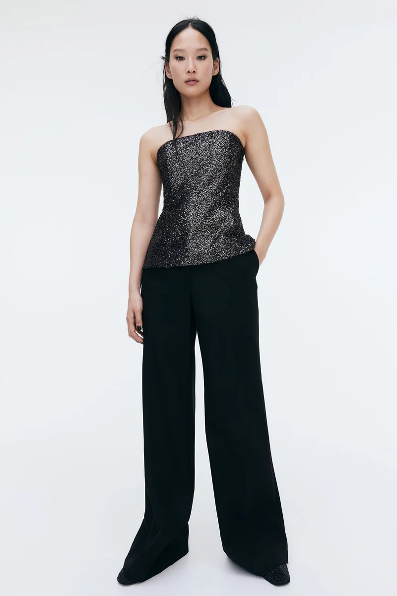 H&M Sequined bandeau top
