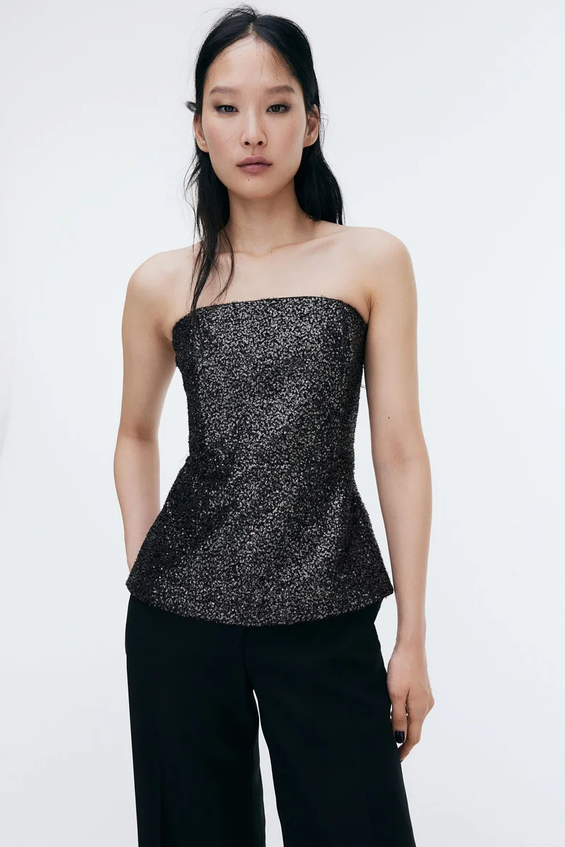 H&M Sequined bandeau top