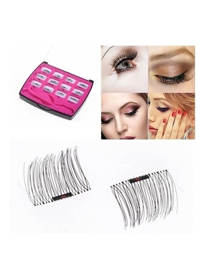 NIBEMINENT 12 Pair 3D Magnetic Eyelashes With Tweezer Black - Image 2