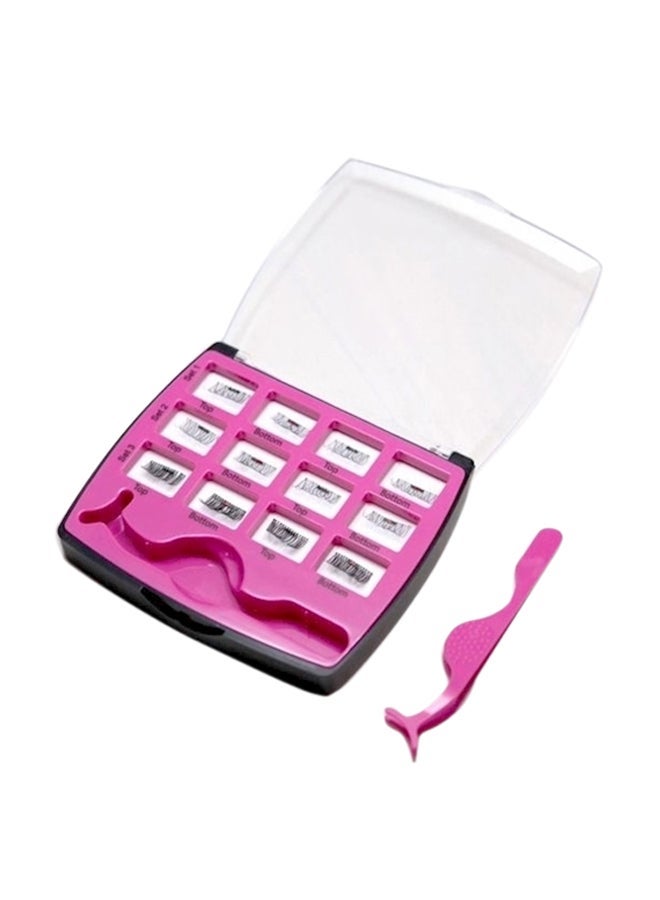 NIBEMINENT 12 Pair 3D Magnetic Eyelashes With Tweezer Black - Image 1