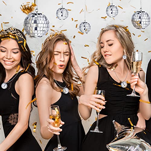 Mtlee 20 Pcs Disco Balls Decoration Mirror Disco Ball for Christmas Tree Flies Assorted Hanging Mini Glass Different Sizes Reflective with Rope for Halloween DIY Wedding Music Prom Props - Image 2