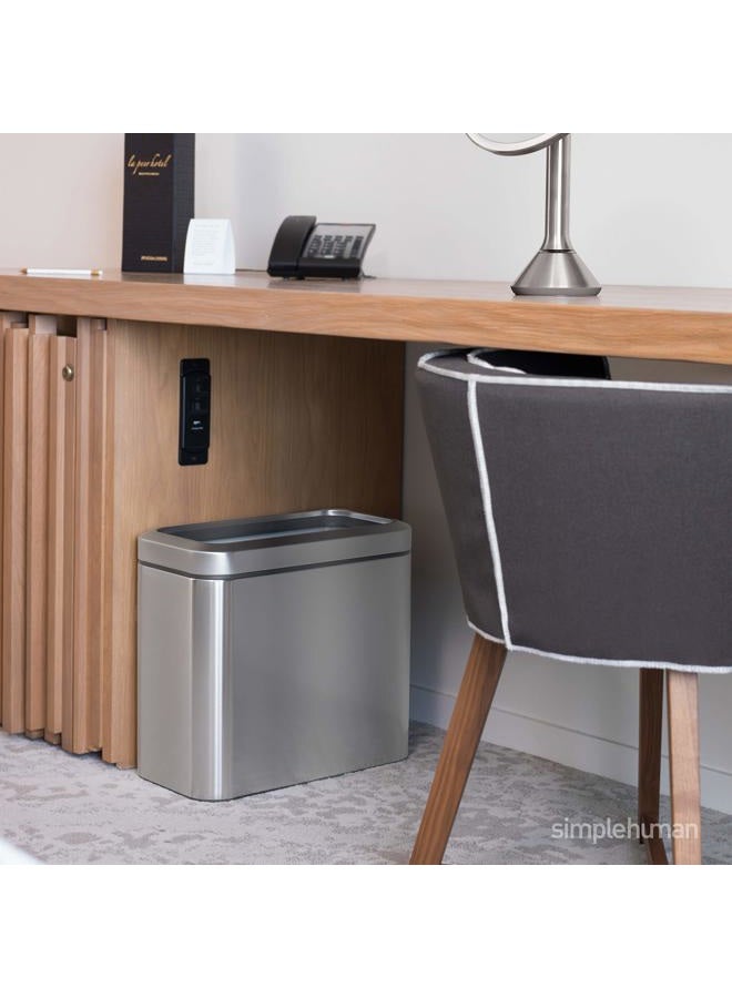 simplehuman 25 Liter / 6.6 Gallon Slim Open Commercial Trash Can, Brushed Stainless Steel - Image 3