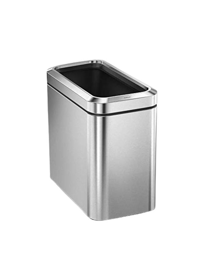 simplehuman 25 Liter / 6.6 Gallon Slim Open Commercial Trash Can, Brushed Stainless Steel - Image 1