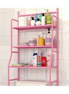 AGD Bathroom Storage Shelf Over the Toilet Three-Tier Metal Space Saving Pink  - Image 5