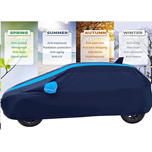 Auto Hub Car Cover Compatible with Baleno with Mirror Pocket, Water Resistant, Triple Stitched, Baleno Car Cover- Navy, Blue - Image 5