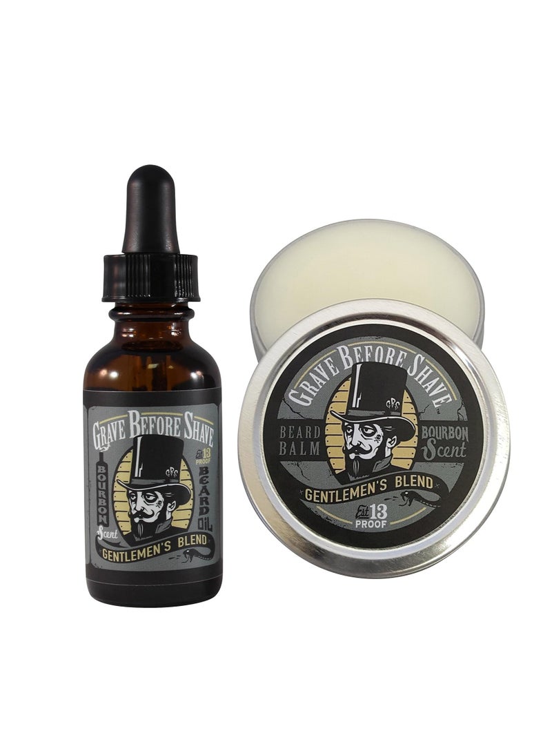 GRAVE BEFORE SHAVE GRAVE BEFORE SHAVE™ Gentlemen's Blend Beard Pack (Bourbon/Sandal wood Scent) - Image 1