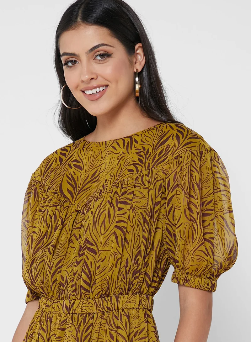 Ted Baker Puff Sleeve Printed Dress
