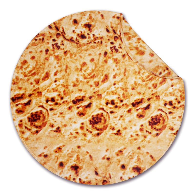Bnuitland Bnuitland Tortilla Burritos Pattern Blanket with Burrito Pouch 300 GSM 3D Double-Sided printing Giant Funny Blanket Novelty Realistic Food Blanket Super Soft Taco Flannel Yellow Throw  - Image 1
