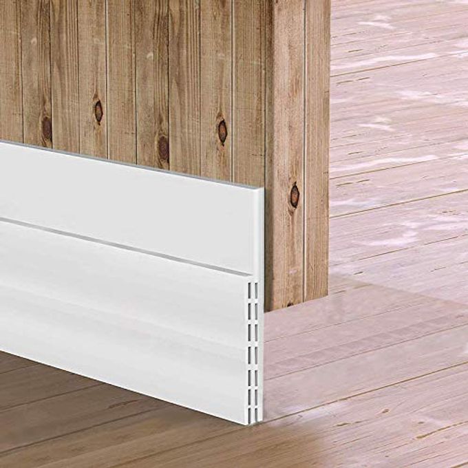 Sysmie [New Upgrade] Door Draft Stopper Door Sweep, 3-2/5"W Widened Door Sweep Seal Gap Up to 1-4/5" for Interior & Exterior Doors Keeping Draft, Noise, Dust and Unwanted Animals Out,3-2/5"W x 39" L,White - Image 1