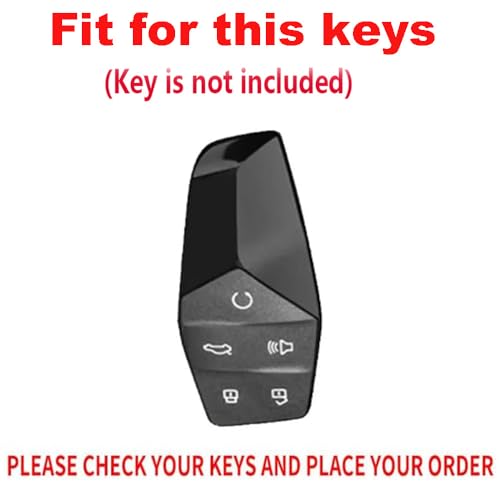 TECART Soft TPU Key Fob Cover for MG ONE 2022 Accessories with Keychain 5 Button Car Key Case Cover Protector Key Cover Black - Image 2