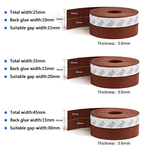 TAROSE Weather Stripping, Silicone Door Seal Strip Door, Window, 16 Feet Long, Reddish Brown (Width 25mm) - Image 2