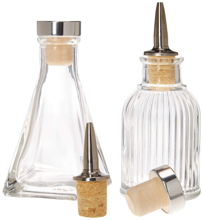 Amehla Amehla Bitters Bottle  Set of 2 3oz Capacity with Dasher Caps and Stopper Caps  Dasher Bottles for Bitters  Elegant and Functional Bitters Bottles for Home or Professional Use 