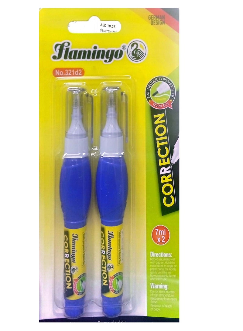 Flamingo Correction Pen Pack of 2 - Image 1