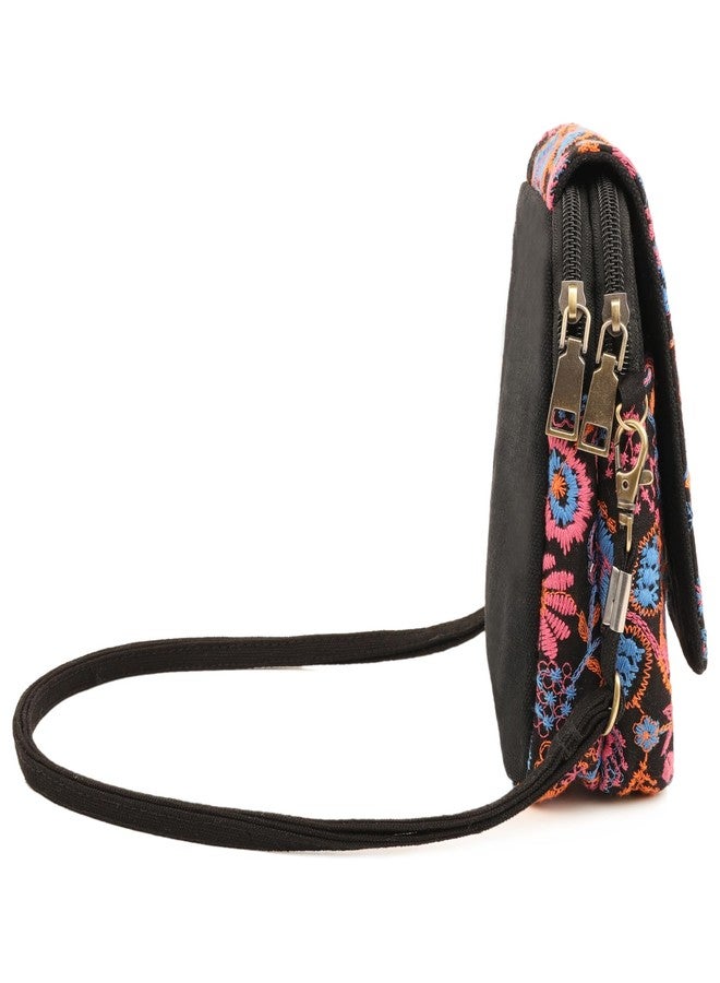 SILKAREA Embroidered Cute Mini Crossbody Bag for Women Small Handbags Wristlet Wallet Bag Cell-phone Pouch Coin Purse, Spliced Green, One_Size - Image 5