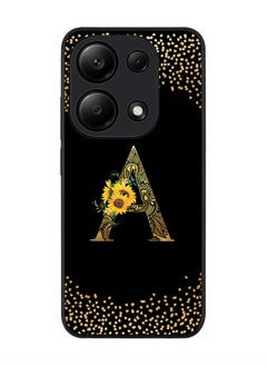 Stylizedd Rugged Case for Xiaomi Redmi Note 13 Pro 4G / Xiaomi Poco M6 Pro 4G Cover- Custom Monogram Initial Letter Mandala Floral Alphabet - A(Black)  - Image 1