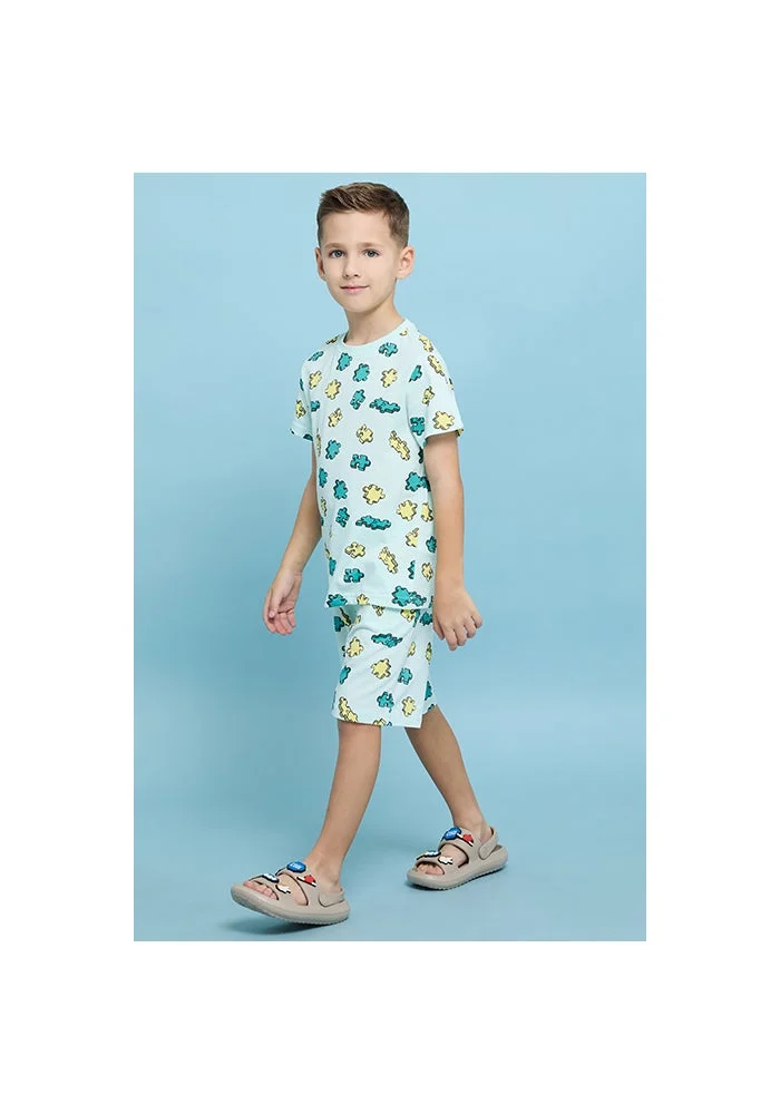 أر أند بي Printed T-Shirt and Shorts Set